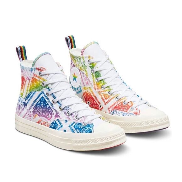 Converse | Chuck 70 Rainbow Patchwork High Tops - Picture 6 of 11